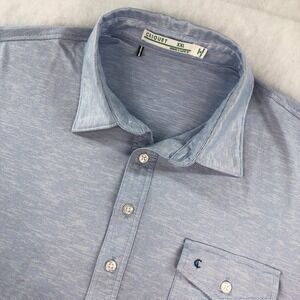 Criquet Mens XXL Blue Striped Performance Golf Polo Shirt